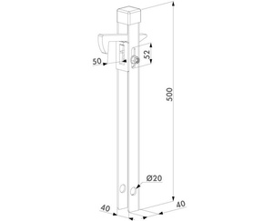 Ocynkowany ogniowo łapacz bramowy Locinox ABL