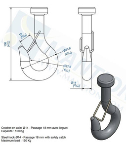 Hak z zatrzaskiem MANTION 8622