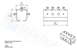 Łącznik szyny MANTION 9051M, ocynk