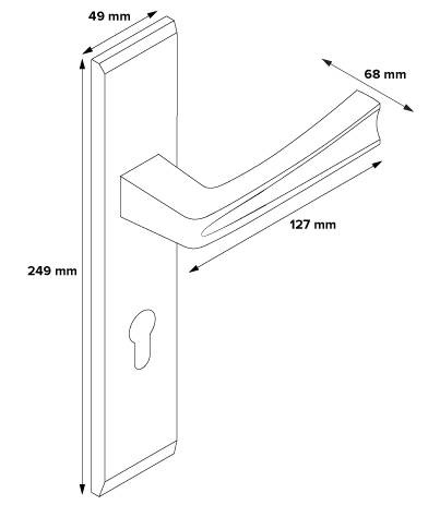 Wewnątrz-klatkowy klamko-pochwyt drzwiowy Metal-Bud MAJA
