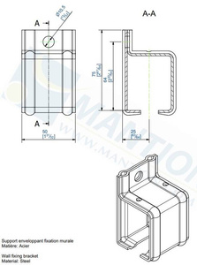 Uchwyt ścienny MANTION 5141, ocynk