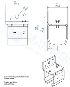 Uchwyt ścienny MANTION 9058V, ocynk
