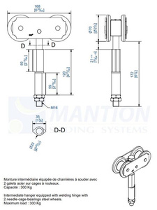 Wózek 4-kołowy do wspawania MANTION 0582SO, ocynk