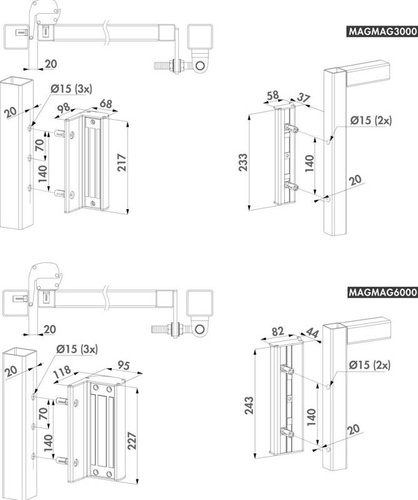Nawierzchniowa zwora magnetyczna bez pochwytów Locinox MAGMAG-3000