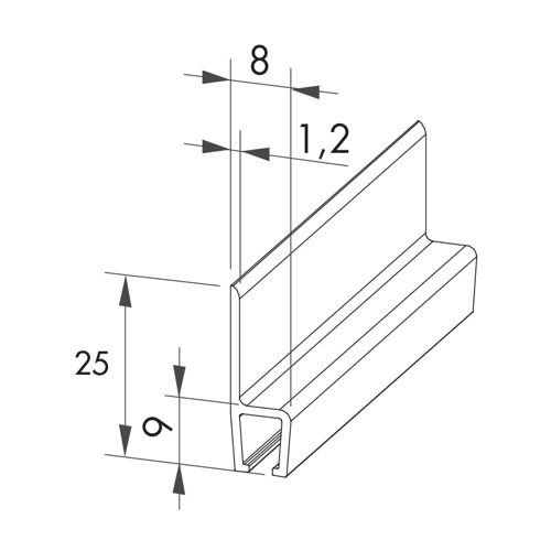 Uszczelka szczotkowa profil ALU H5-35 3000 mm
