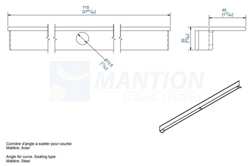 Wspornik łuku MANTION 5049, ocynk