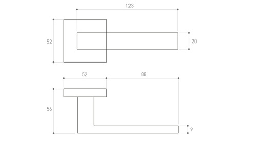 Klamka drzwiowa Metal-Bud QUBIK K