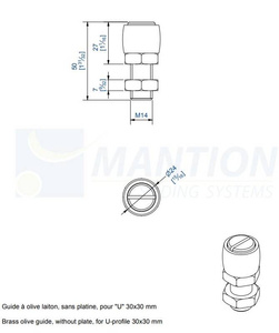 Mosiężna rolka prowadząca MANTION 1089, Ø24 mm