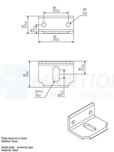 Kątownik montażowy MANTION 9033, ocynk