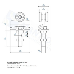 Wózek 2-kołowy MANTION 9251W (szeroki korpus), ocynk