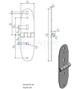 Zawias przykręcany MANTION 1510PS, Ø10 mm, ocynk