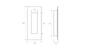 Uchwyt wpuszczany Metal-Bud prostokątny, nierdzewny