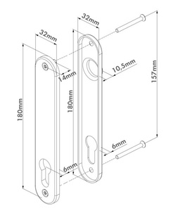 Szyld do zamka wpuszczanego na półklamkę (zaślepiony) Locinox 3025-HYB-BLIND-ALU