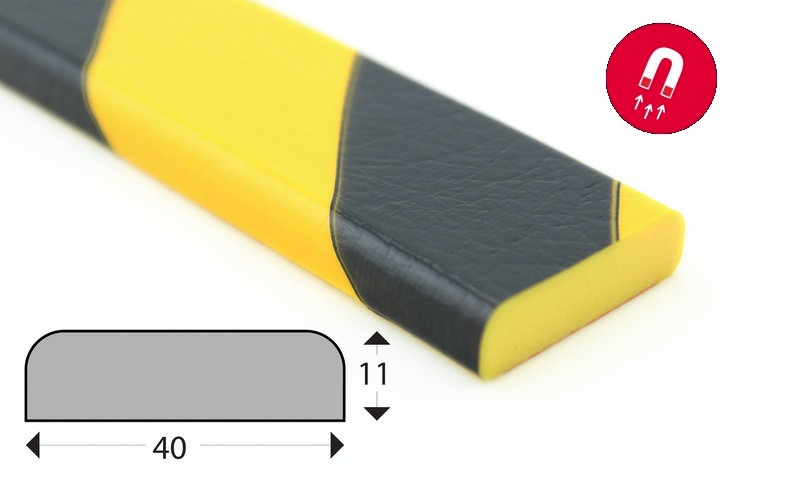 Elastyczny magnetyczny profil ostrzegawczo-ochronny KNUFFI typ F (1000 mm)