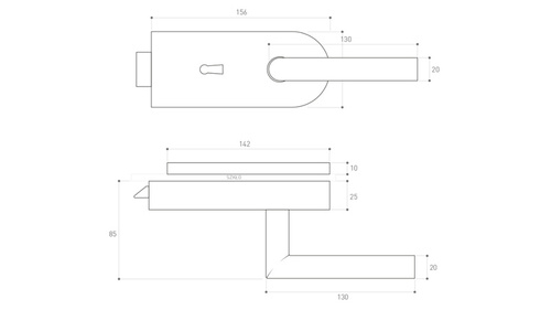 Zestaw okuć do drzwi szklanych Metal-Bud inox okrągły, na klucz