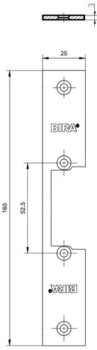 Blacha płaska, otwarta do elektrozaczepów BIRA OK-P8, ocynk