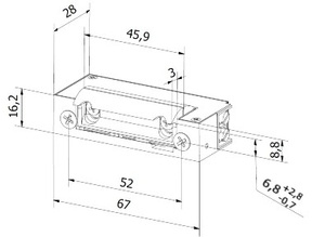 Elektrozaczep BIRA Hartte XS z najmocniejszą sprężyną (-B)