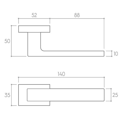 Klamka drzwiowa CORONA FOCUS (szyld prostokątny RT)