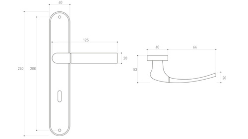 Klamka drzwiowa Metal-Bud CAMILA 72 mm