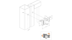 Kompaktowy zawias zewnętrzny 180° Locinox PUMA