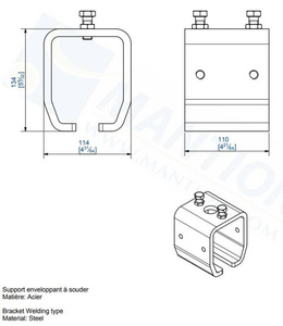 Uchwyt ścienny do wspawania MANTION 9078, stal czarna