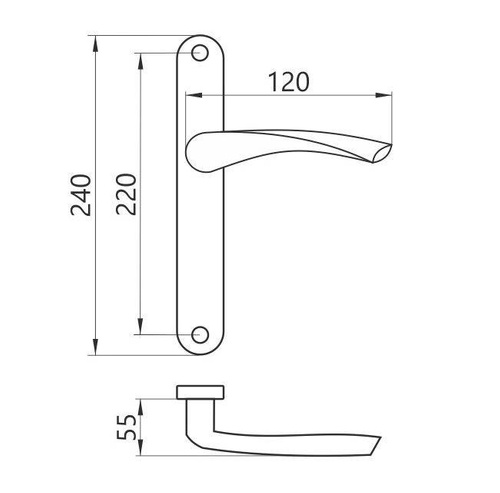 Klamka drzwiowa Metal-Bud DIANA 72 mm