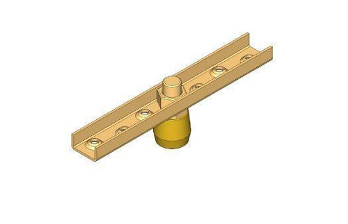 Dolny uchwyt z mosiężną rolką prowadzącą NIKO 32.M00, ocynk