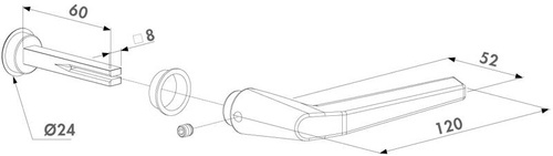 Aluminiowa półklamka Locinox 3006M-2