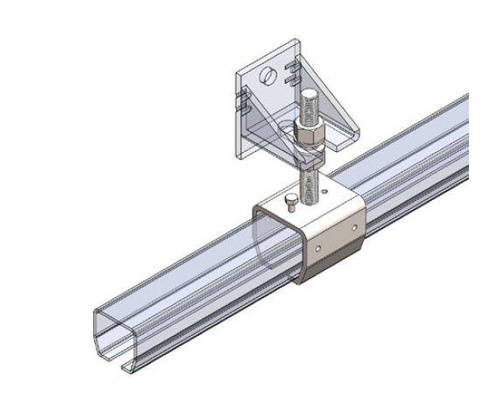 Regulowany uchwyt szyny NIKO 53.B04, stal nierdzewna AISI 304