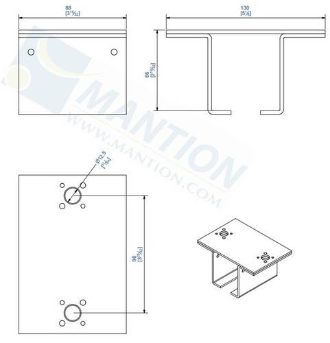 Uchwyt sufitowy MANTION 6359, ocynk