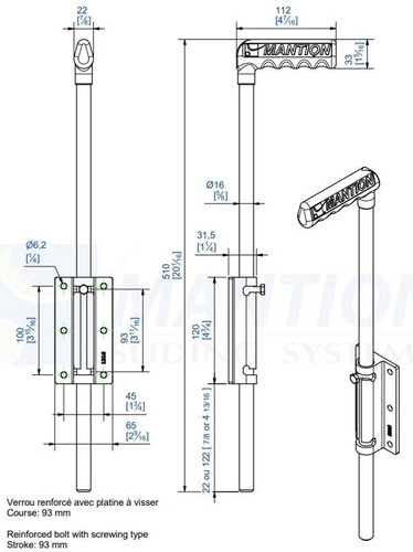 Wzmocniona blokada drzwiowa MANTION 1316