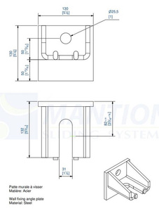 Regulowany uchwyt ścienny MANTION 9076, ocynk