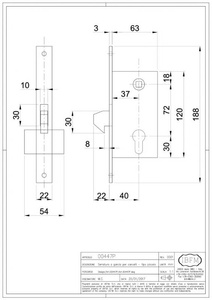 Zamek hakowy do bram przesuwnych IBFM 72/40, typ 447P