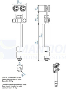 Wózek 4-kołowy do wspawania MANTION 9312SOE, ocynk