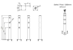 Słupek przejściowy "T" d-flexx Delta