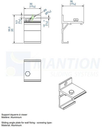 Uchwyt ścienny MANTION SAF-EVOLUTION 13013, aluminium