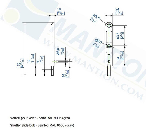 Zatrzask okienny MANTION 1317A