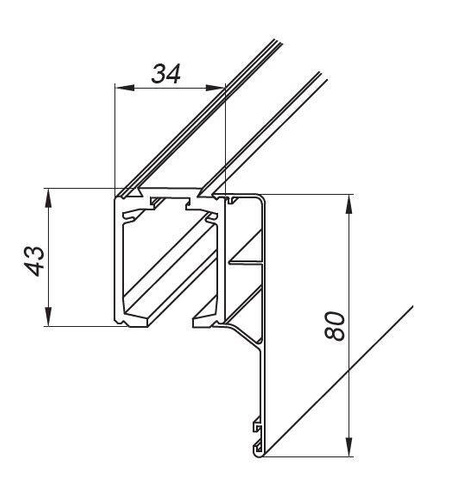 Maskownica prosta MANTION 214-290, aluminium
