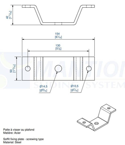 Wspornik sufitowy MANTION 6259, ocynk