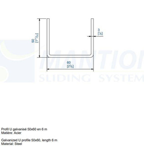 Dolna szyna prowadząca MANTION 1115, ocynk