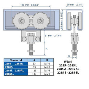 Wózek 4-kołowy MANTION 2285S, ocynk