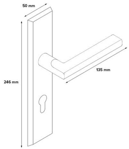 Zewnętrzny zestaw do antab Metal-Bud METRO inox, długa rozeta