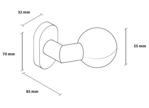 Gałka drzwiowa ukośna na szyldzie owalnym, nierdzewna Metal-Bud
