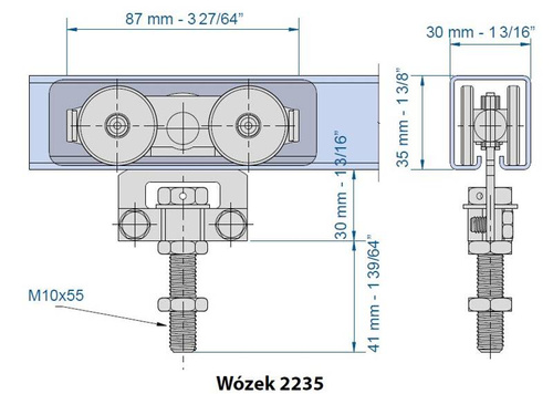Wózek 4-kołowy MANTION 2235, ocynk