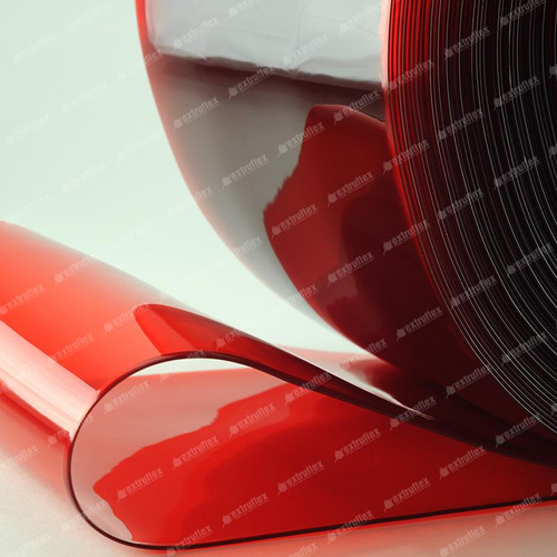 Folia PVC 200x2 Czerwona transparentna Ref. 141 (rolka 50 mb)