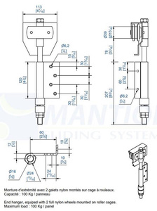 Wózek 4-kołowy MANTION BOB100E, koła poliamidowe