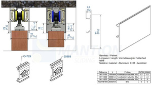 Maskownica sufitowa MANTION SAF-EVOLUTION 13011B, aluminium surowe, 6000 mm