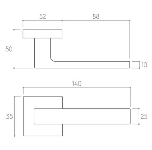 Klamka drzwiowa CORONA FOCUS (szyld kwadratowy Q)