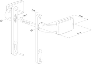 Aluminiowa klamka jedno- lub dwustronnie blokowana Locinox 3006FIX