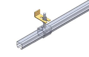 Regulowany podwójny uchwyt ścienny do szyny NIKO 21.B66, ocynk